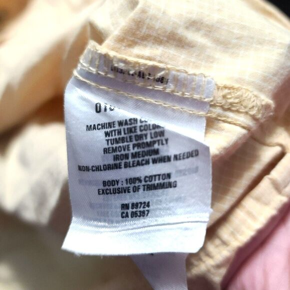 Columbia Sports Wear Mens Button Up Shirt Yellow Size Medium 100% Cotton Pockets - Picture 6 of 12